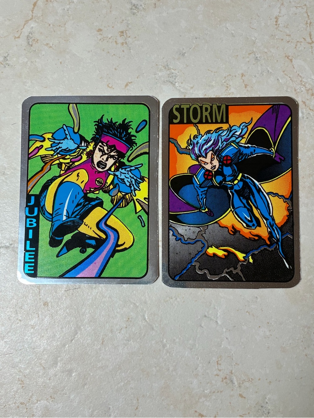 JUBILEE & STORM -2 Marvel Vending Machine Foil Stickers